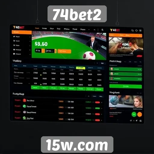 Análise da interface do usuário do site 74bet2